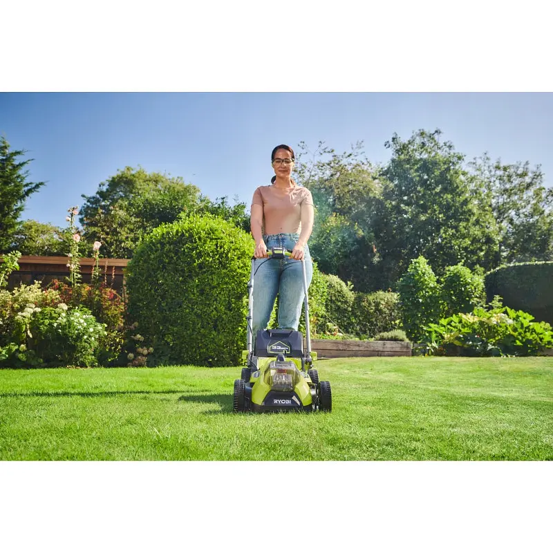 Газонокосарка акумуляторна безщіткова RYOBI RY18LMX33A-150 ONE+ 18В (ЗП+1х5Ач) 33см - фото 3