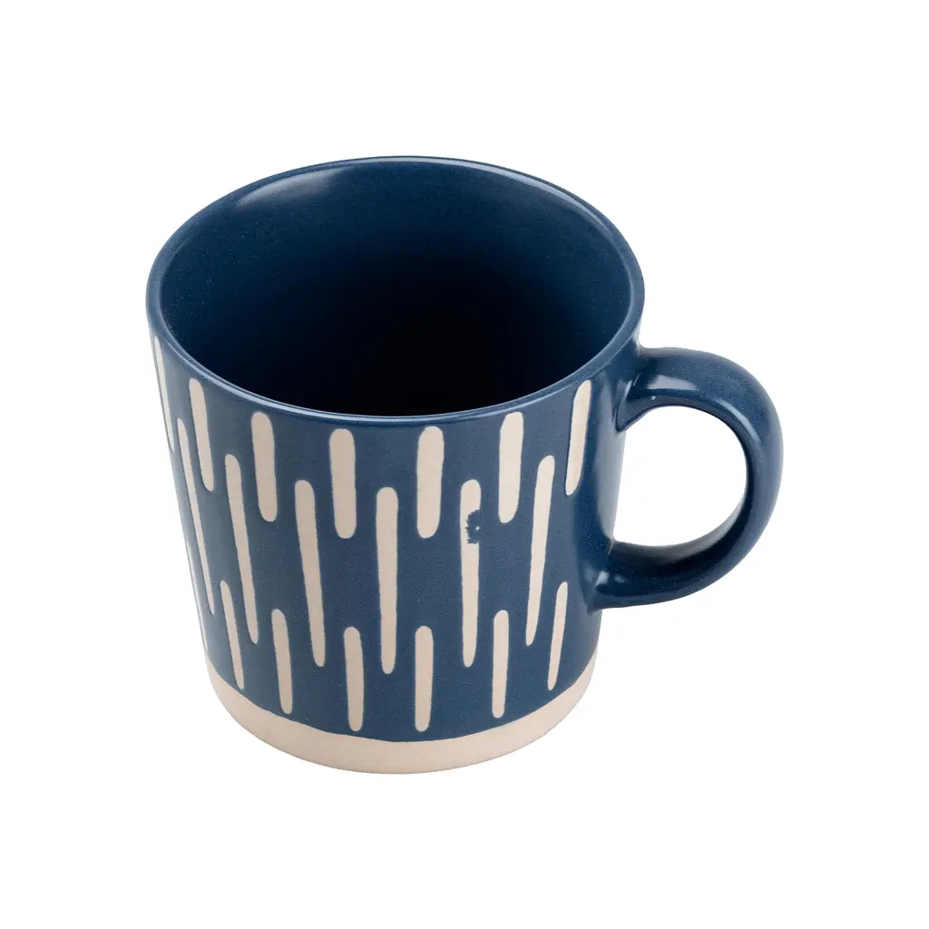 Чашка керамическая Happy Life в скандинавском стиле 350 мл синяя HP6176BL - фото 2