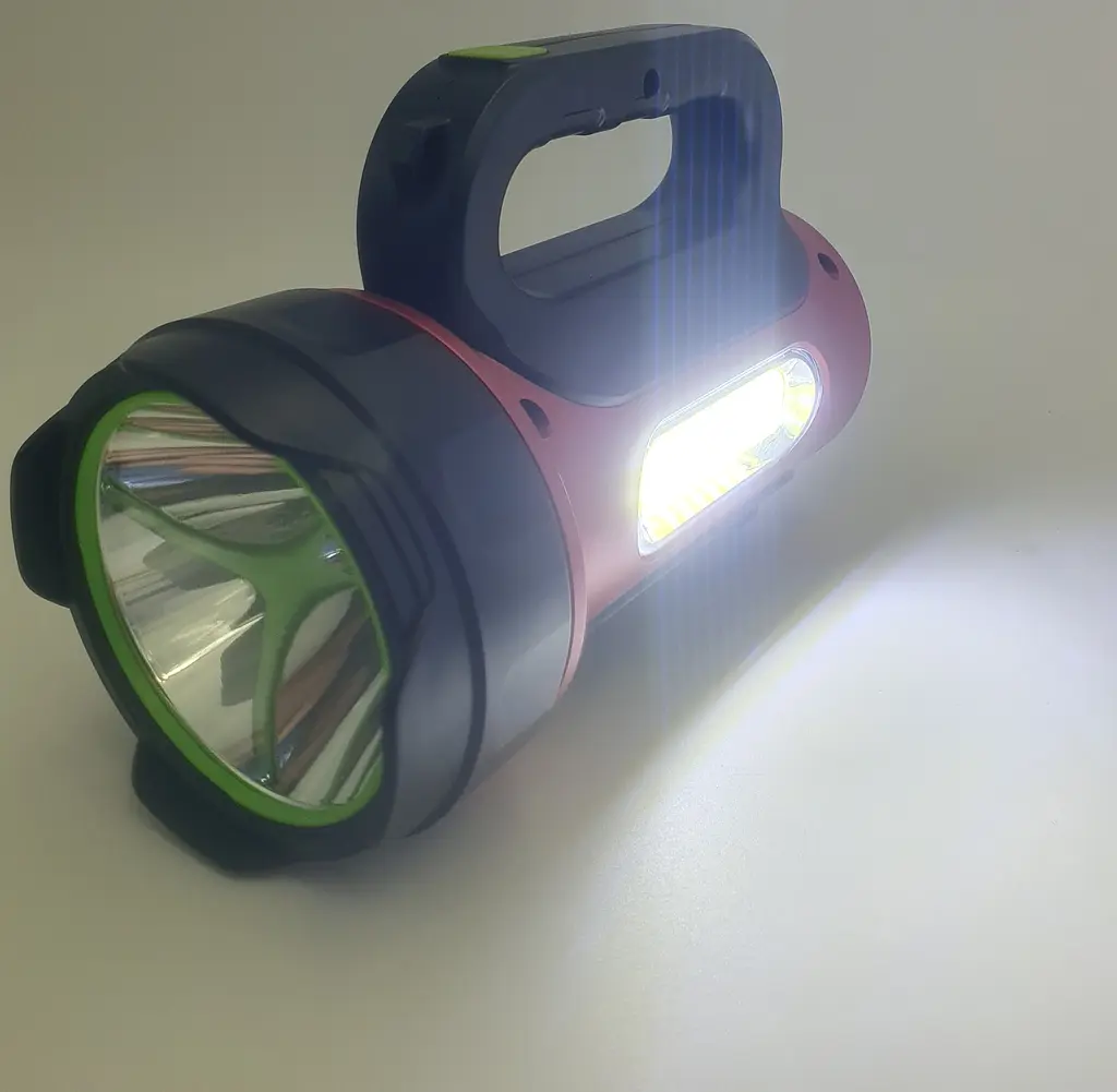 Прожектор акумуляторний світлодіодний 30W LED та бічний COB світильник ліхтар із сонячною панеллю та USB виходом HEL-T93 червоний - фото 15