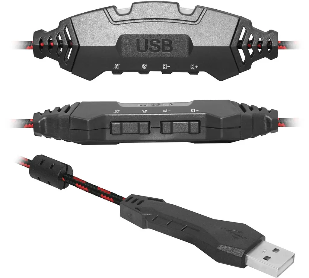 Ігрова гарнітура Defender Warhead G-450 USB підсвітка чорно-червона (64146) - фото 2