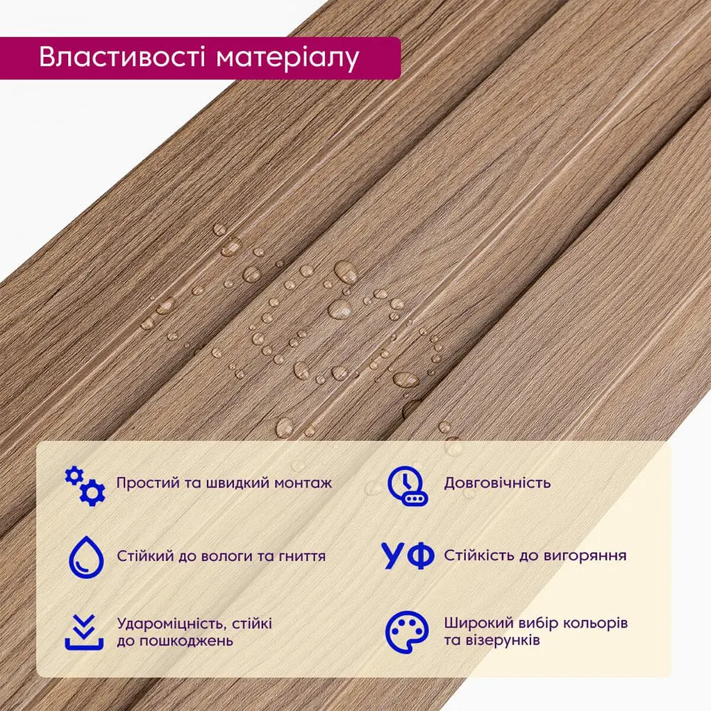 Рейка декоративна Sticker Wall WPC стінова 200х11х2900мм SW-00003007 - фото 4