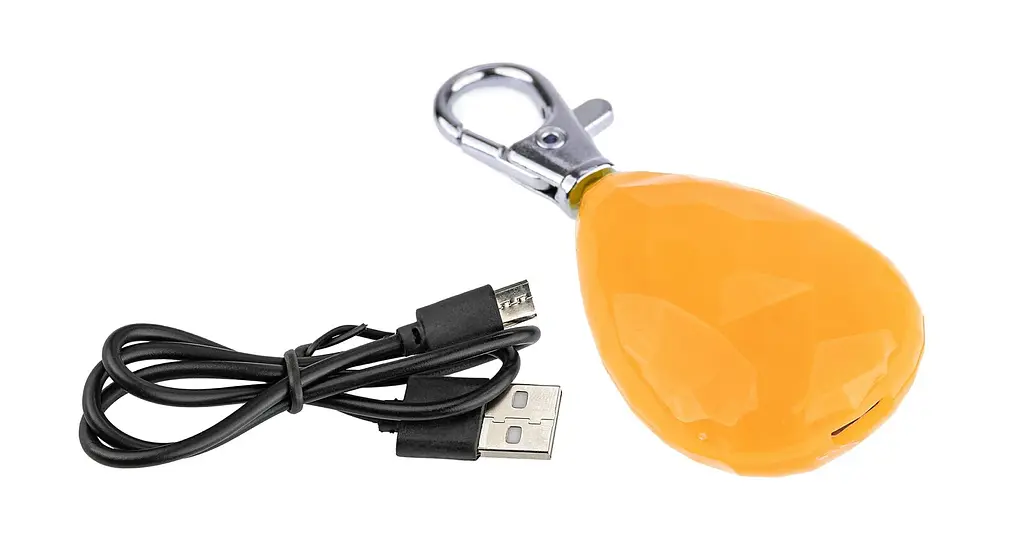 Світлодіодний LED-маячок Happet «Діамант» з USB для собак та котів, помаранчевий (LE04) - фото 4