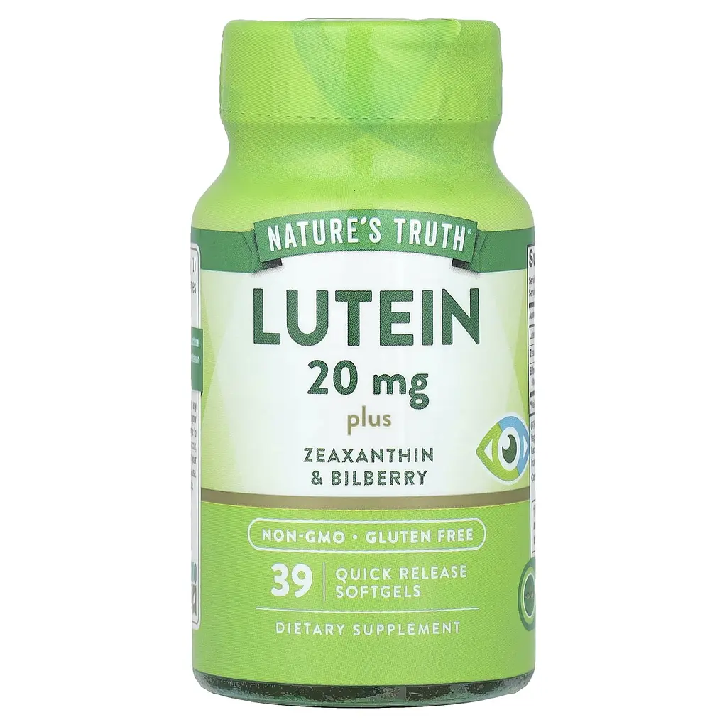 Лютеїн плюс зеаксантин та чорниця, Lutein, 39 гелевих капсул швидкого вивільнення Nature's Truth vit0003214