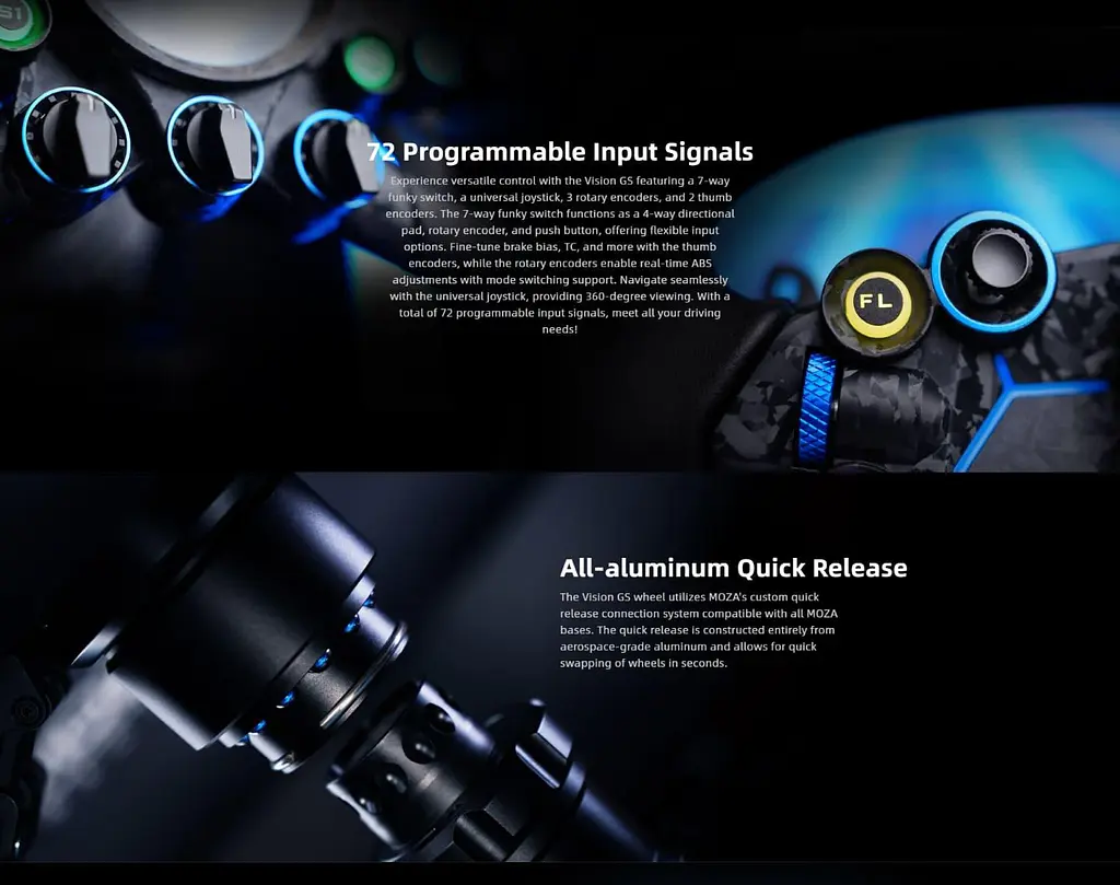 Кермо MOZA Racing Vision GS Steering Екран 2.8" RGB - фото 14