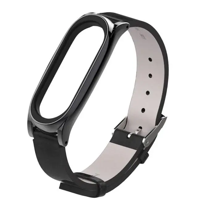 Шкіряний ремінець Primo Mijobs для фітнес-браслета Xiaomi Mi Smart Band 7 Black - фото 2
