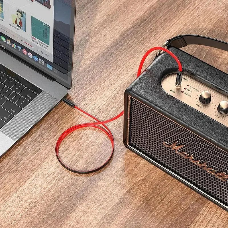 Кабель Hoco UPA16 - 3.5 - 3.5 AUX audio cable красный 1 м - фото 9