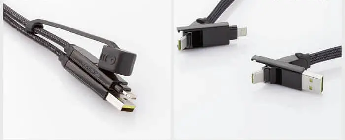 Кабель Rolling Square 6in1, inCharge XL 30 см, чорний (XLS01R) - фото 5