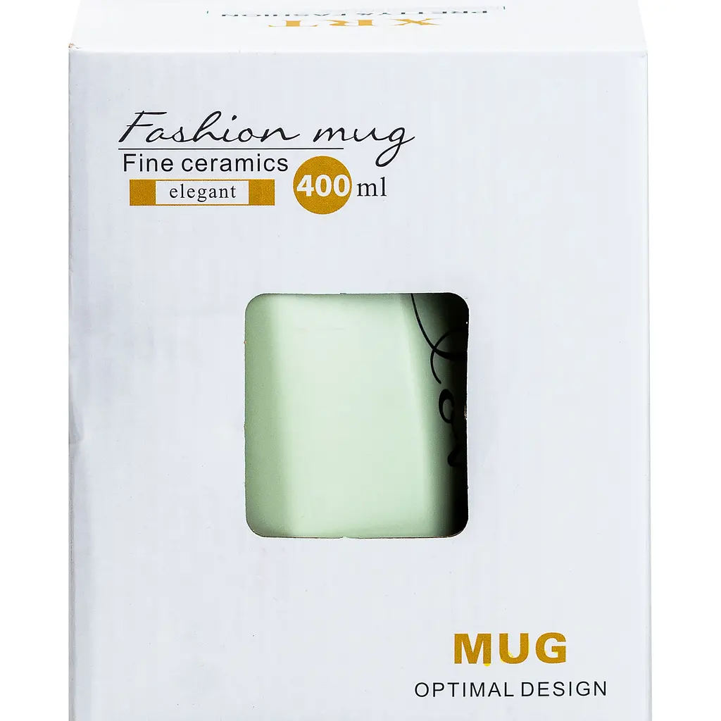 Чашка керамічна Happy Life Love 400 мл зелена HP7188GR - фото 3