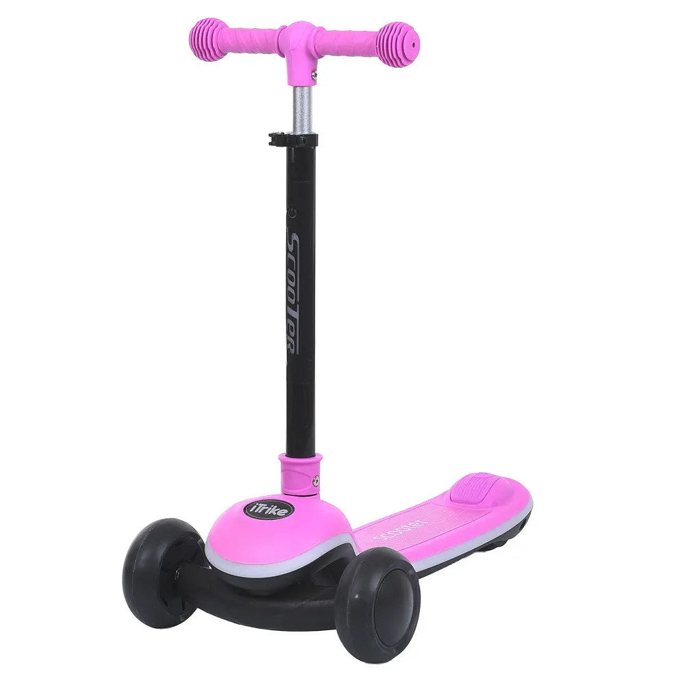 Самокат Maxi Big з батьківською ручкою та рожевий (8899-pink)