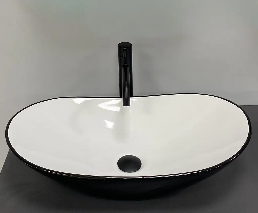 Умивальник VBI Turin black white накладний VBI-011513, Чорний матовий - фото 4