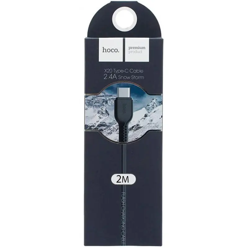 USB Cable Hoco X20 Flash Charged Type-C Black 2m - фото 3
