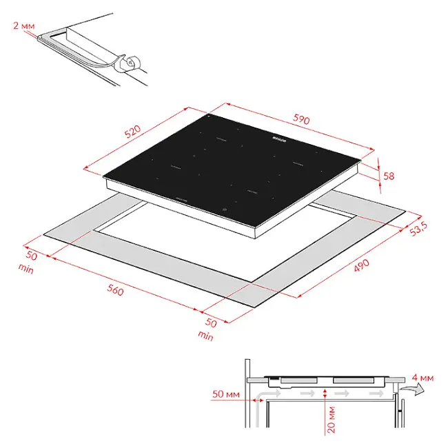 Варильна поверхня Weilor WIS 644 Black - фото 2