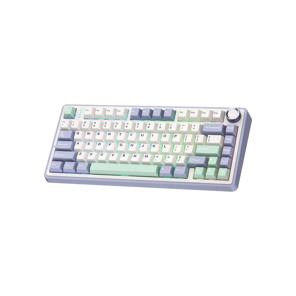 Клавіатура Aula F75 Gasket Greywood V3 switch Hot-Swap PBT Wireless/Bluetooth/USB White (6948391208640) - фото 4