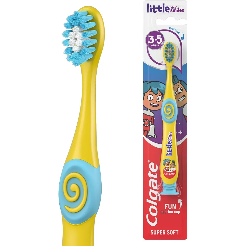 Детская зубная щетка Colgate Little Kids Smiles желтая - фото 3