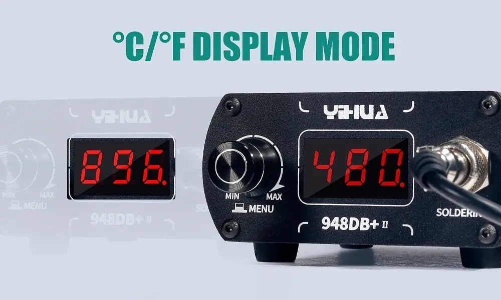 Паяльна станція Yihua 948DB+ II Точне регулювання температури / з жалом T12 / 200-480°C / 3 канали пам'яті / 75 Вт (19453) - фото 12
