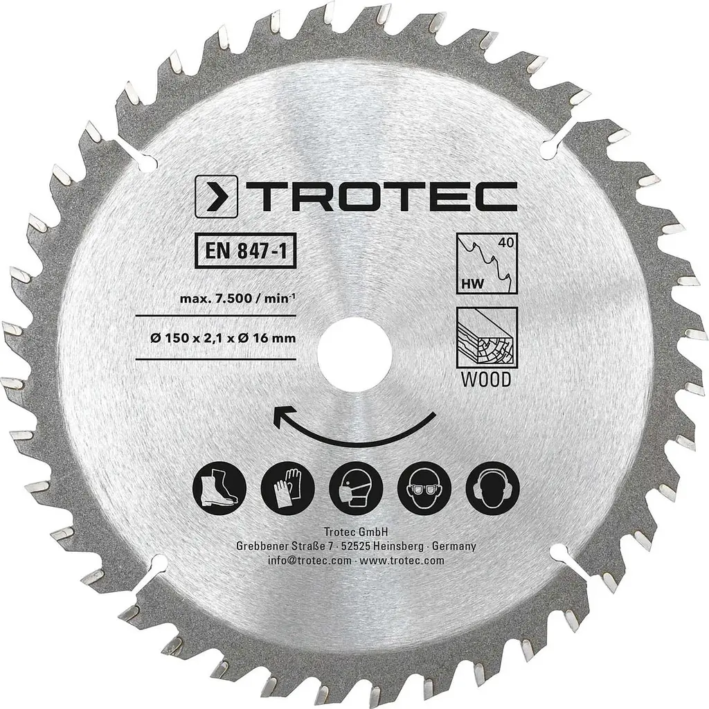 Диск пиляльний Trotec HW40 Wood 3 шт 150х16х2,1 - фото 3