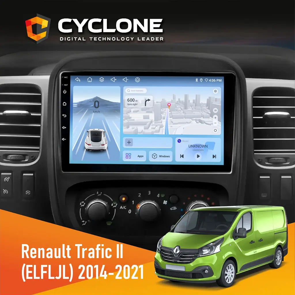 Штатна магнітола Renault Trafic 2014-2021 Cyclone C9-012 4x64, DSP, 4G Cyclone (НФ-00009597)