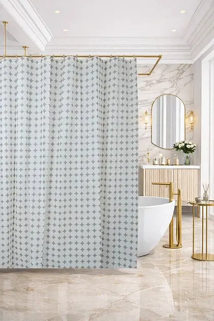 Штора для ванної кімнати SPAZIO NOVA 200х180 см із 12-ма кільцями
 - фото 4