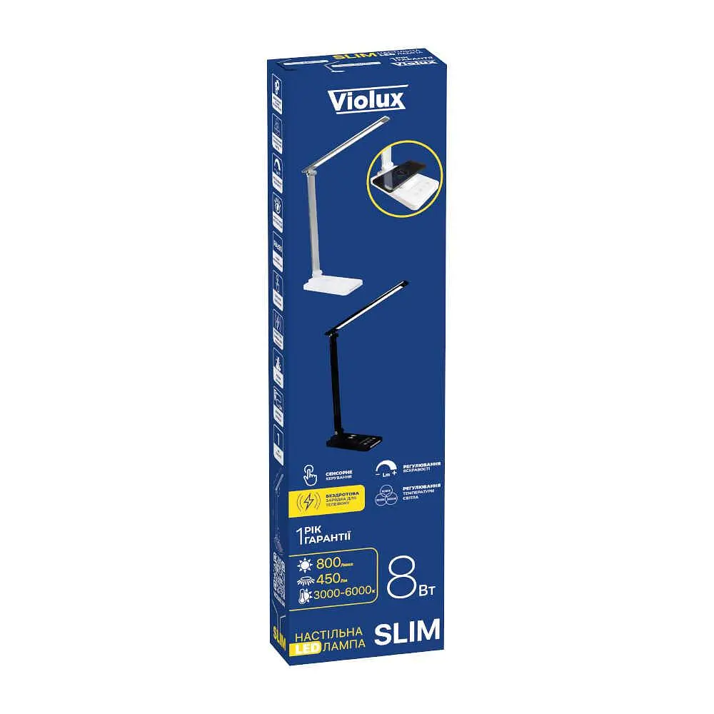 Світильник настільний LED SLIM 8W 3000-6500К чорний Violux ( 540105 ) - фото 8