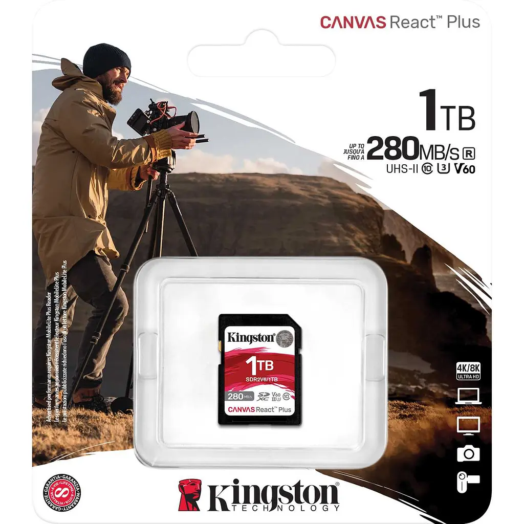 Карта пам'яті Kingston SDXC Canvas React Plus 1TB Class 10 UHS-II U3 V60 (SDR2V6/1TB) [112839] - фото 5