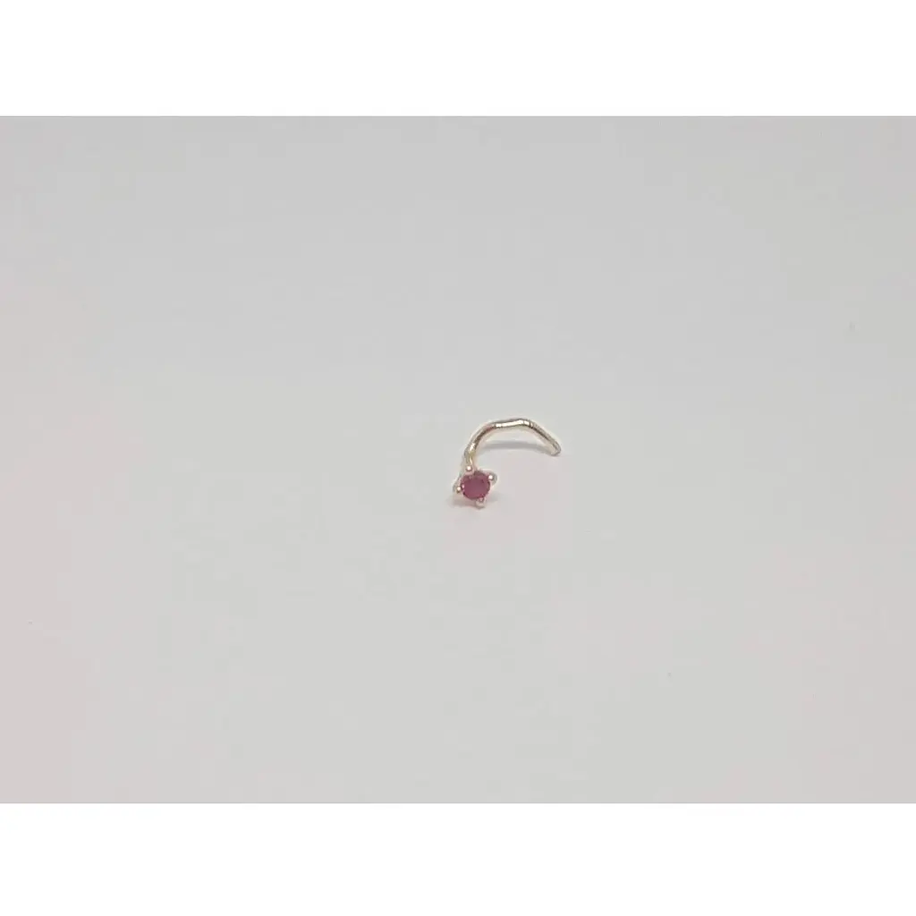 Золотая серьга-пирсинг в нос Dear с фианитом. 1018.1 Розовый - фото 3