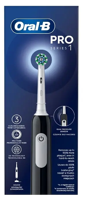Зубна електрощітка Braun Oral-B Pro1 D305.513.3X CrossAction Black - фото 3