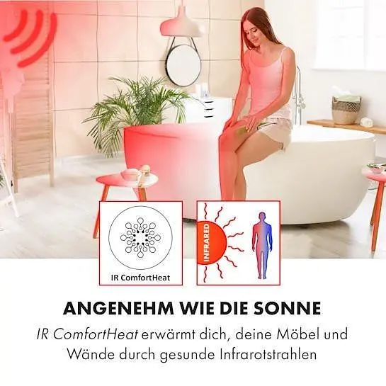 Инфракрасный обогреватель для ванной комнаты Klarstein Hot Spot Crystal Spotless Smart (10035065) - фото 2