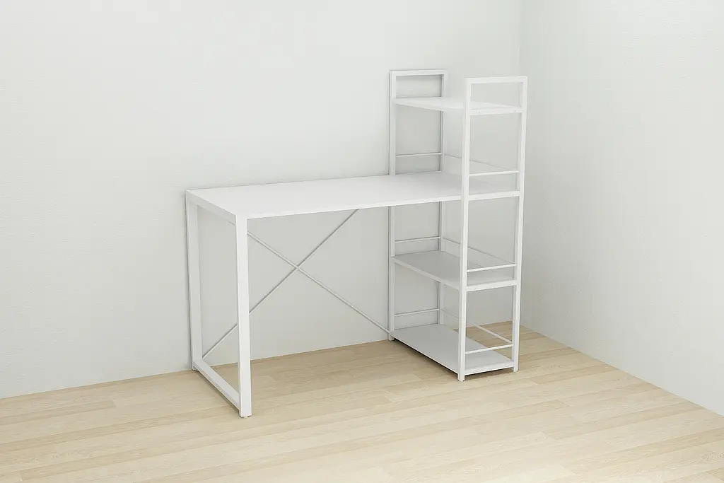 Письмовий стіл Ferrum-decor Серії Конект з етажеркою 75x120x60 білий ДСП Біле 16мм (FRD-104225) - фото 2