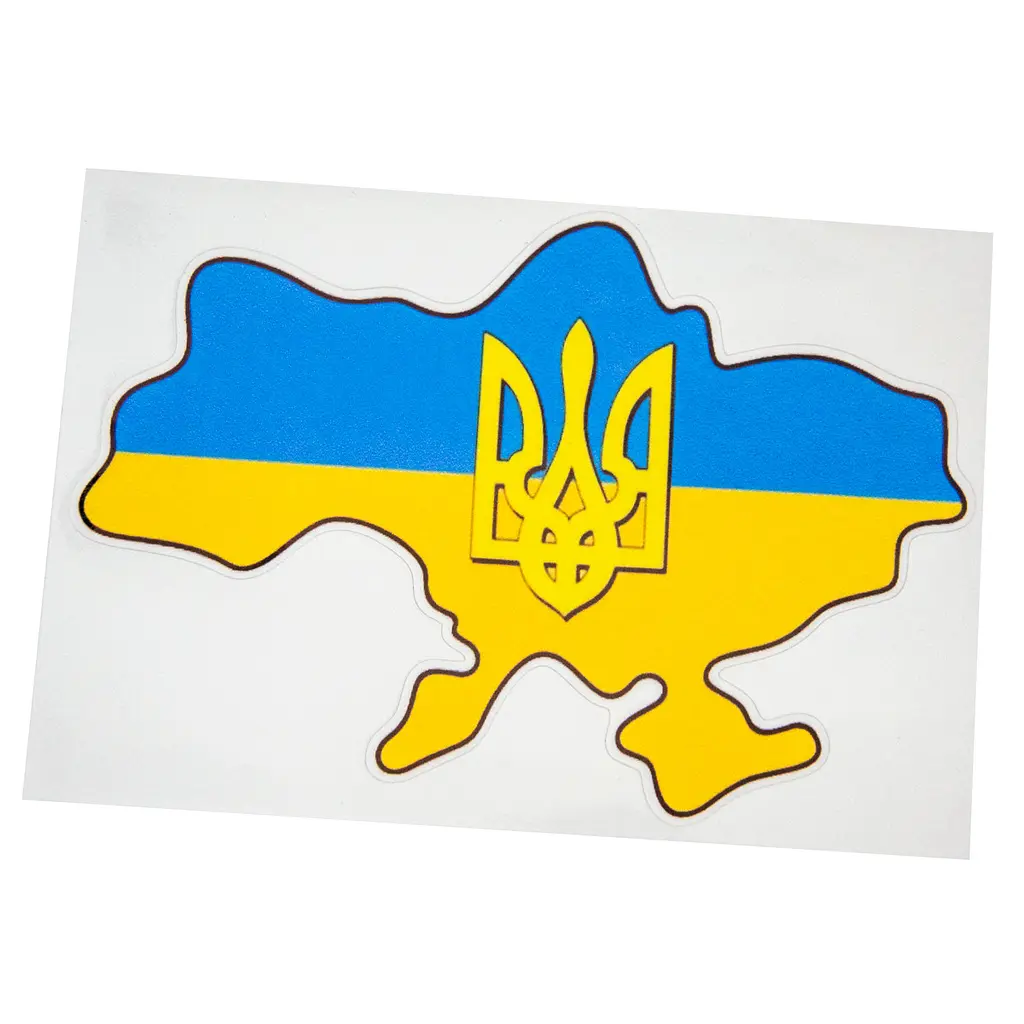 Наклейка на скло авто Україна синьо-жовта 11х15 см - фото 4