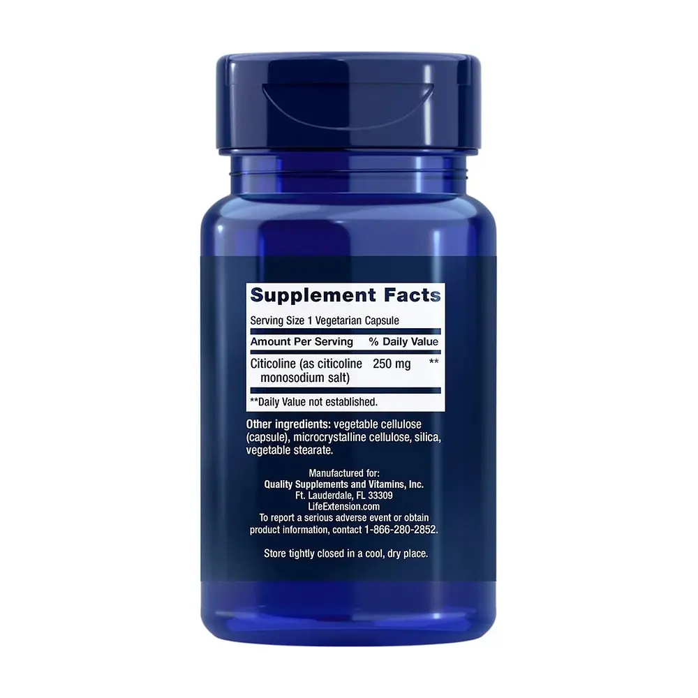 Цитиколін Life Extension Citicoline, 60 вегакапсул для підтримки мозку,уваги та пам'яті - фото 2