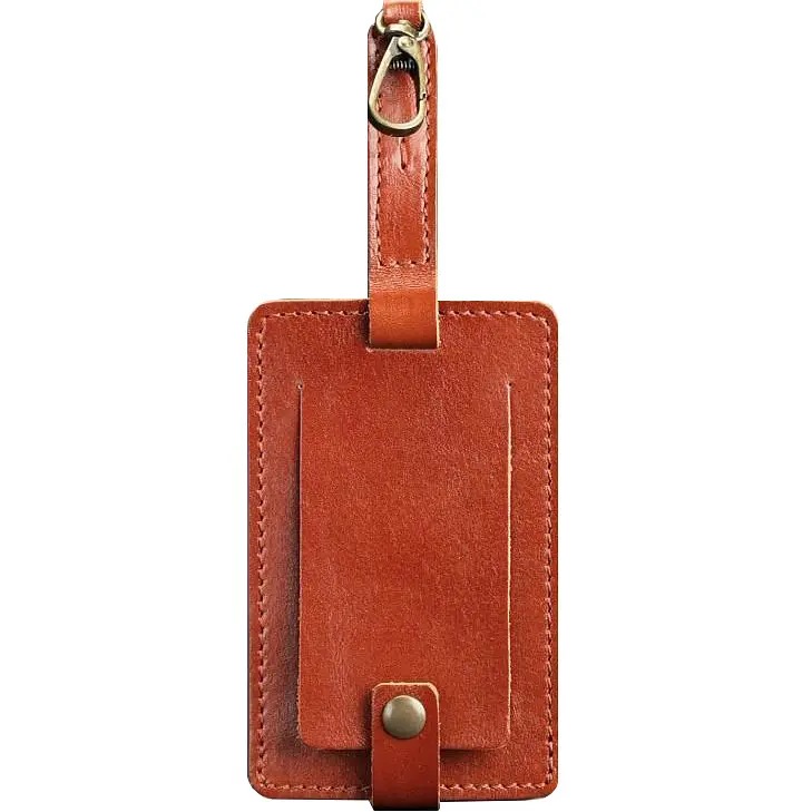 Шкіряна бірка для багажу Бланк-тег світло-коричнева - фото 6