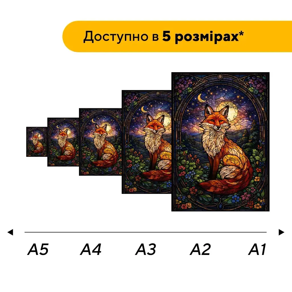 Деревянный пазл puzzlean Звездная Лиса, А3, Картонная коробка 200 элементов - фото 2