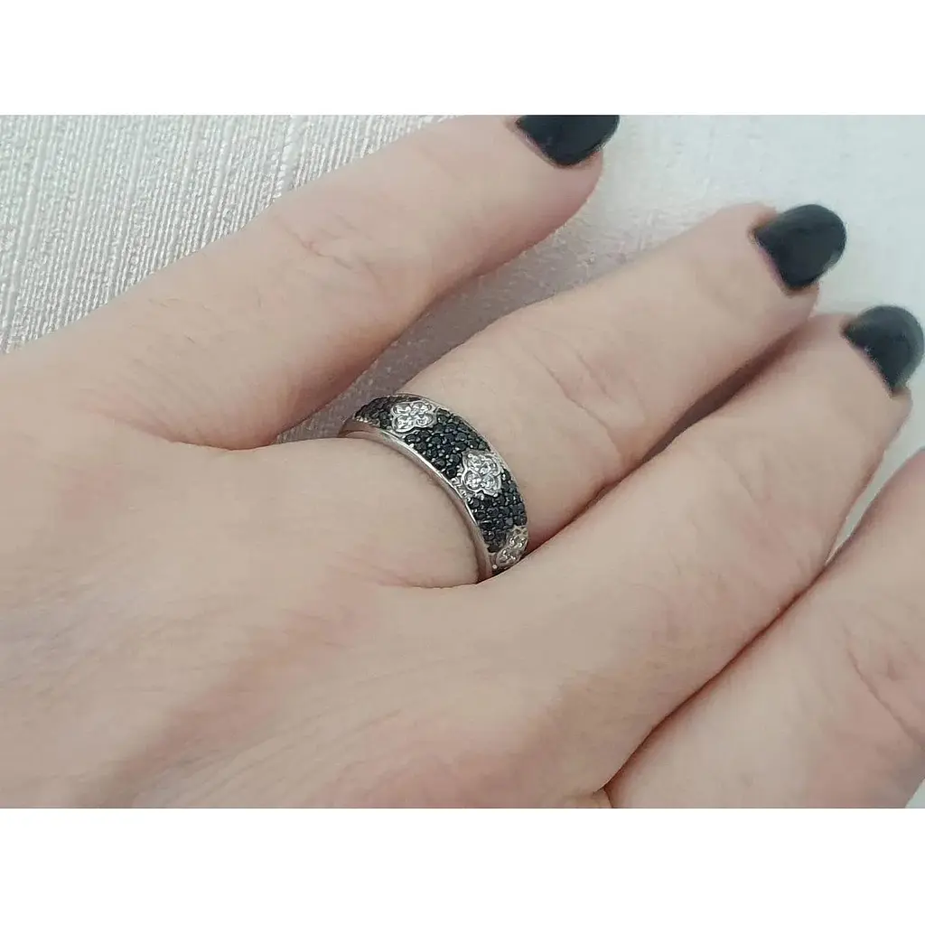 Срібне кільце Агні БАЛЬМОНТ з фіанітами. 1606/1Р-CZ 16,5 - фото 2