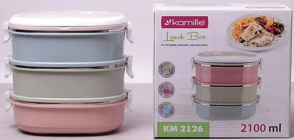 Ланч-бокс Food Box 3 ємності Kamille 20х14.5х18.5 см kuh0007572 - фото 4