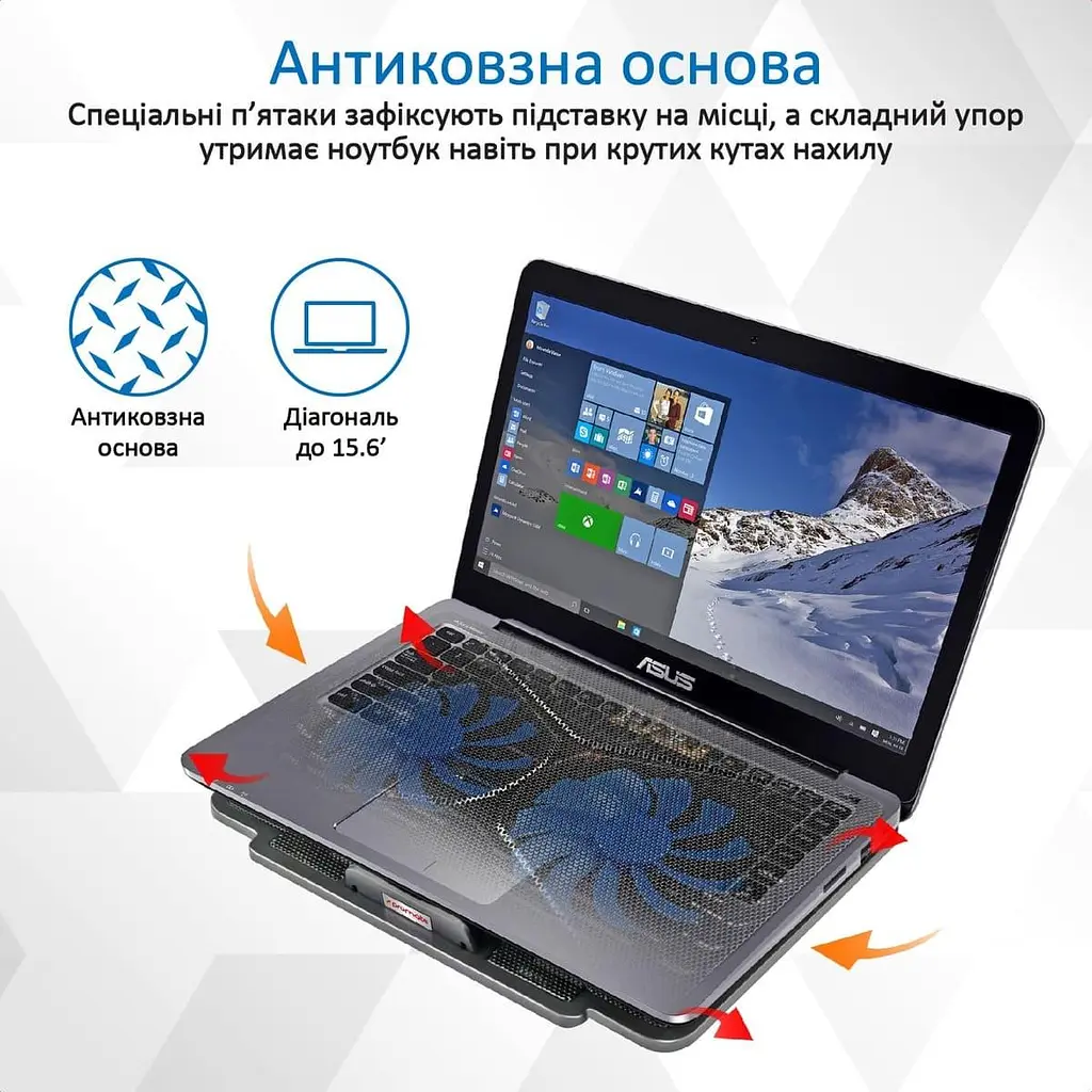Підставка для ноутбука Promate iдставка для ноутбука AirBase-1 Black (airbase-1.black) - фото 6