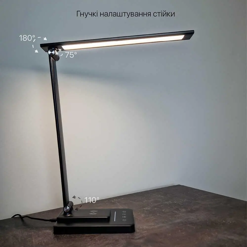 Світильник настільний LED SLIM 8W 3000-6500К чорний Violux ( 540105 ) - фото 5