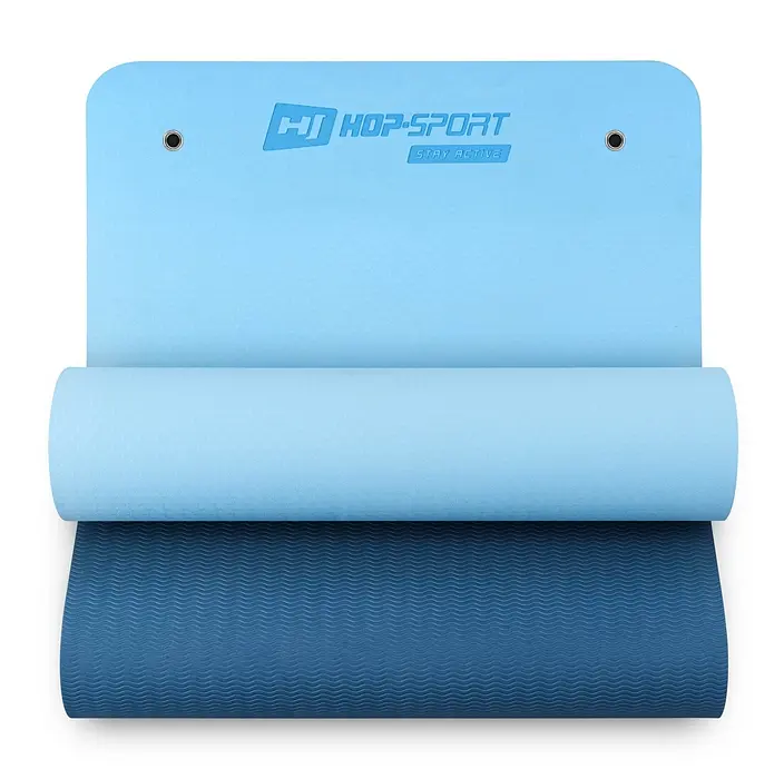 Фітнес-килимок з отворами Hop-Sport TPE 0,8см HS-T008GM синьо-блакитний - фото 10