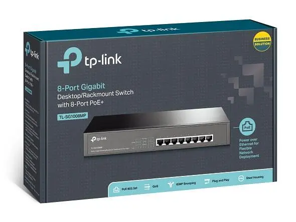 16 портовий настільний / стієчний свитч з 8 портами PoE +, TL-SG1008MP TP-LINK - фото 3