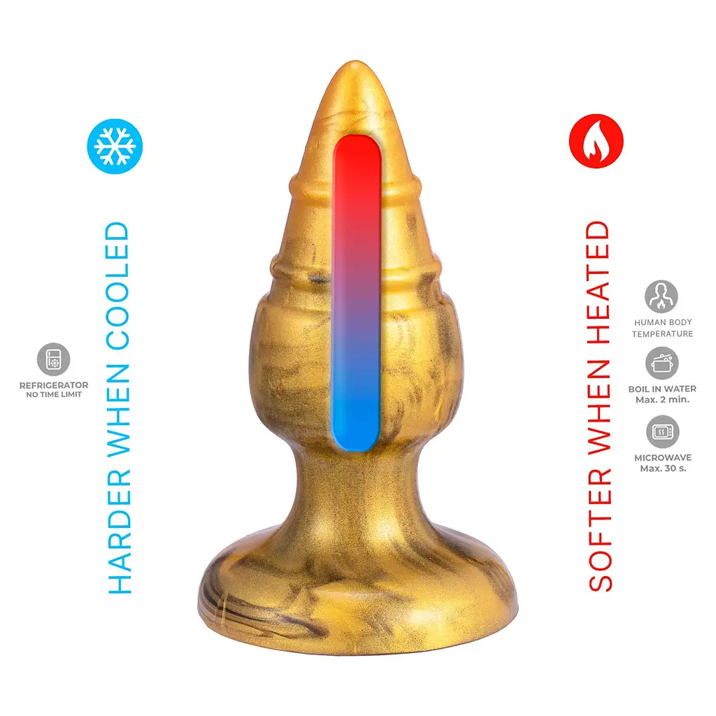 Анальна пробка Silexd Goldy Plug, 9.2 см (золотий) - фото 4