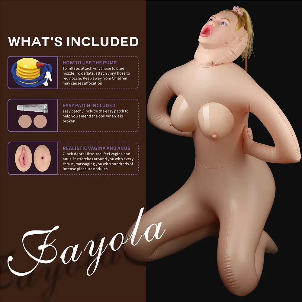 Секс-лялька Lovetoy Cowgirl Style Love Doll надувна з 3 отворами в позі наїзниці 89 см тілесна - фото 9