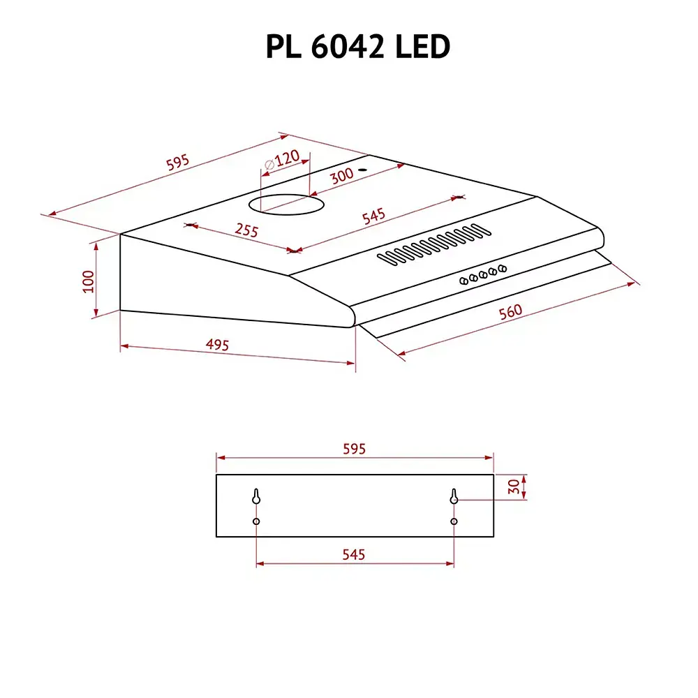 Витяжка плоска Perfelli PL 6042 W LED - фото 11