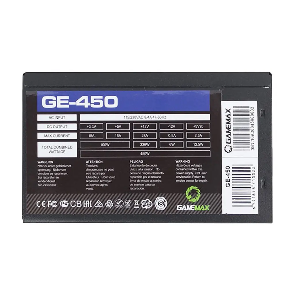 Блок живлення Gamemax 450W (GE-450) - фото 3