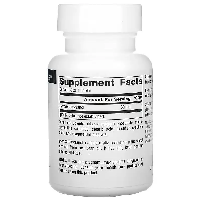 Натуральна добавка Source Naturals Gamma Oryzanol 60 mg, 100 таблеток - фото 2