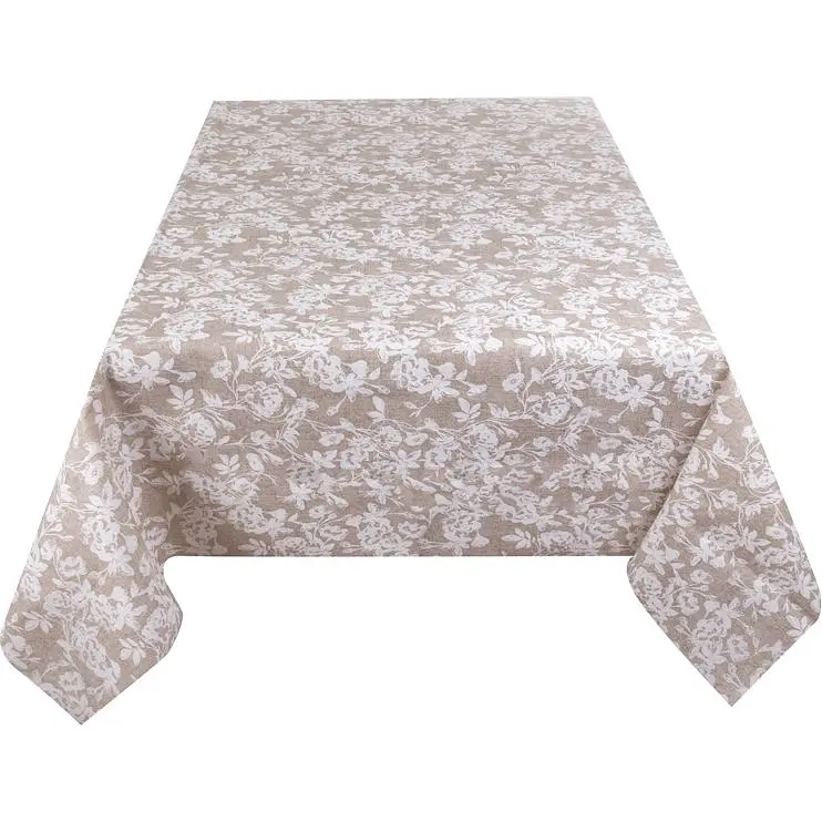 Скатерть водоотталкивающая Lefard Home Textile Max Flor 140х140 см бежевая (715-376) - фото 3