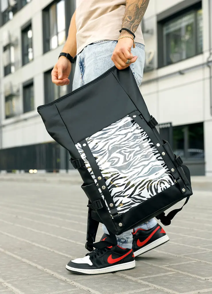 Рюкзак чоловічий Sambag RollTop Hacking чорний принт "Zebra" 41 х 30 х 16 см (24460146m) - фото 2