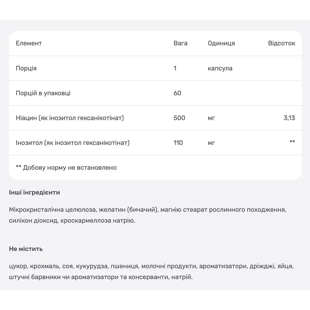 Ніацин B3 Mason Natural 500 мг 60 капсул - фото 4