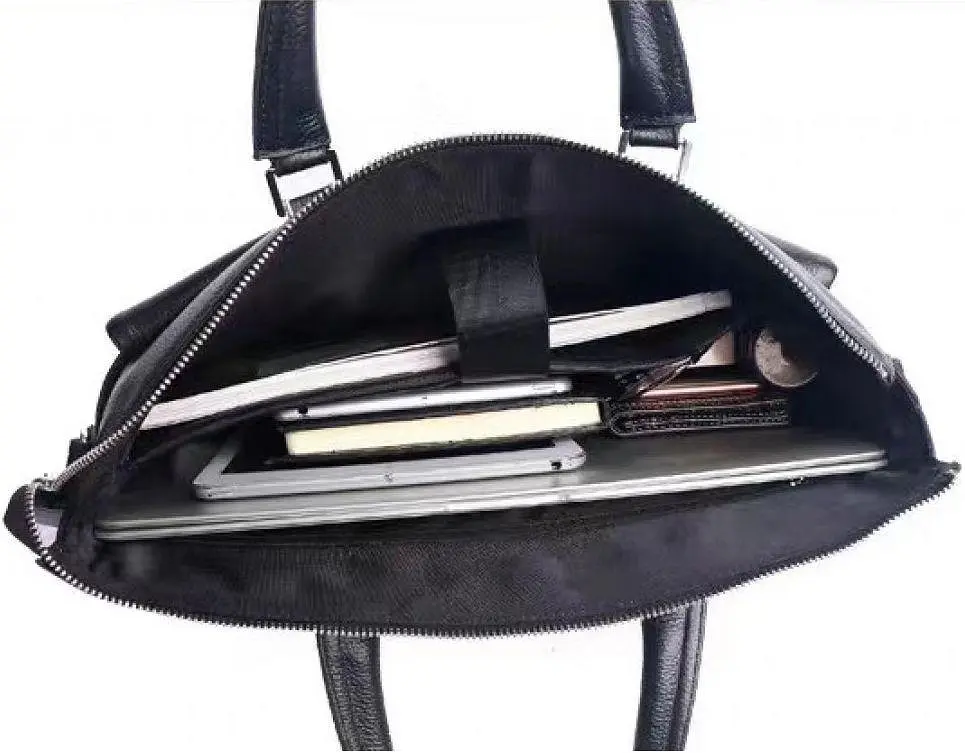 Чоловіча сумка-портфель Tiding Bag шкіряна Чорна - фото 6