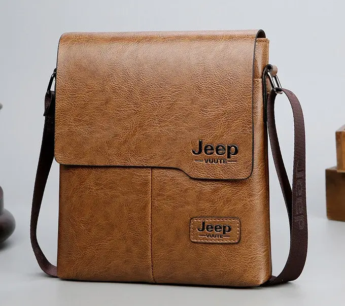 Сумка чоловіча через плече планшет Світло-коричнева Jeep (225СК) - фото 3