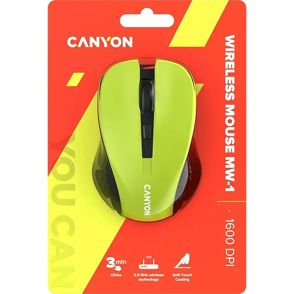 Мышь Canyon MW-1 Wireless Yellow (CNE-CMSW1Y) - фото 6