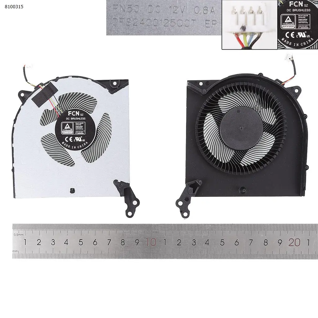 Вентилятор для Lenovo Legion 5-15ARH05H Type 82B1, (CPU FAN DC 12V 0.8A, FN50 DFS2400125Q0T, 5H40S20132) - фото 2